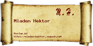 Mladen Hektor névjegykártya
